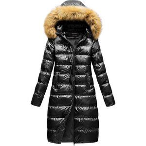 Women's Long Winter Faux Fur Coat Puffer Warm Jacket with Detachable Hood